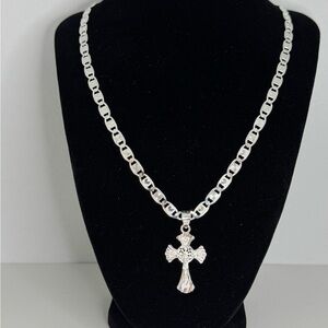 Silver Cross Pendant Necklace